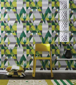 Axis Wallpaper - Sapphire / Turquoise / Slate Sapphire / Turquoise / Slate