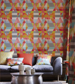 Axis Wallpaper - Lime / Peony / Sunset Lime / Peony / Sunset