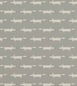 Little Fox Wallpaper - Silver Silver