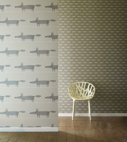 Mr Fox Wallpaper - Silver Silver
