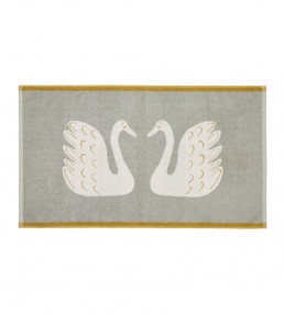 Swim Swam Swan Bath Mat 90 x 50cm, Pebble Pebble