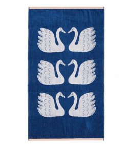 Swim Swam Swan Towel, Denim Denim