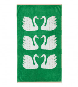 Swim Swam Swan Towel - Guest Towel, Mint Leaf Mint Leaf