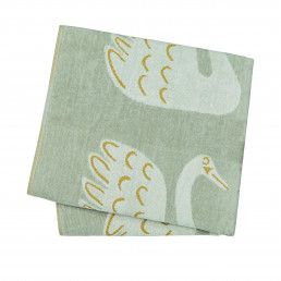 Swim Swam Swan Towel - Hand Towel, Pebble Pebble