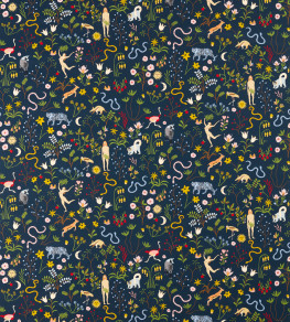 Garden of Eden Fabric - Midnight Midnight