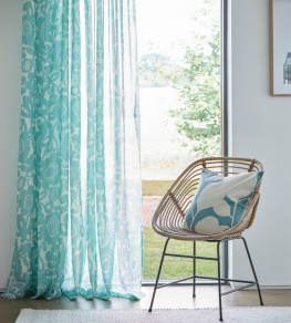 Kukkia Sheer Fabric - Aqua Aqua