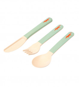 Mr Fox Bamboo Cutlery Set, Blue Blue