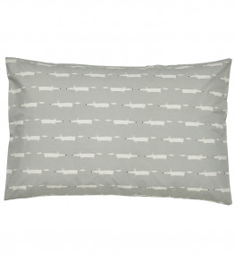 Mr Fox Standard Pillow Case Pair, Silver Silver