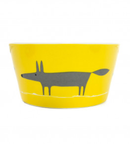 Mr Fox Cereal Bowl, Yellow / Charcoal Yellow / Charcoal