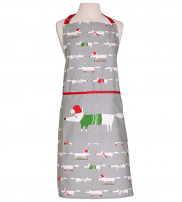 Mr Fox Christmas Adult Apron, Mid-Grey Mid-Grey