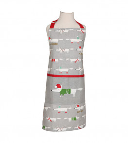 Mr Fox Christmas Children's Apron, Mid-Grey Mid-Grey