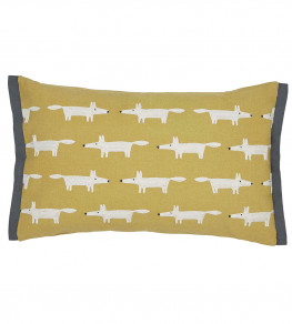 Mr Fox Ready Made Cushion, Mustard / Charcoal Mustard / Charcoal
