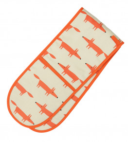 Mr Fox Double Oven Glove, Stone Stone