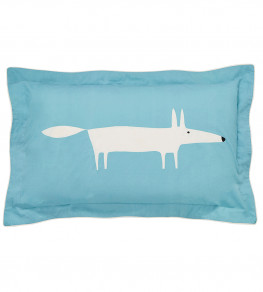 Mr Fox Oxford Pillow Case, Teal Teal