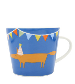 Mr Fox Party Hat Mug, Denim Denim