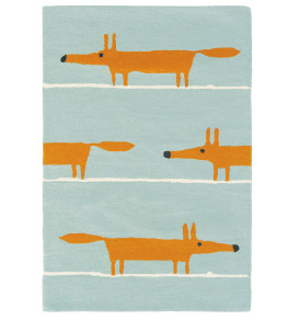 Mr Fox Rug - Aqua Aqua