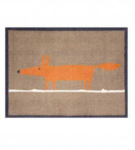 Mr Fox Door Mat, Brown Brown