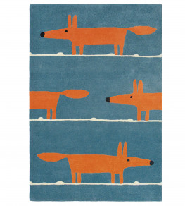 Mr Fox Rug - Denim Denim