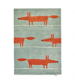 Mr Fox Rug - Mint / Poppy Mint / Poppy