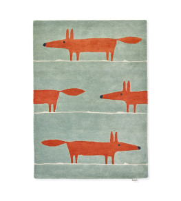 Mr Fox Rug - Mint/Poppy Mint/Poppy