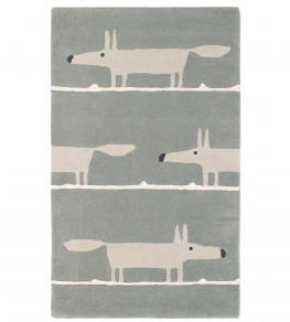 Mr Fox Rug - Silver Silver