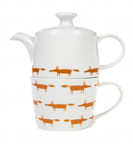 Mr Fox Tea for One, Ceramic / Orange Ceramic / Orange