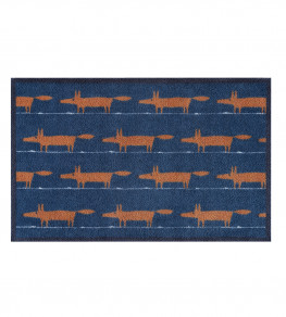 Running Mr Fox Large Door Mat, Navy Navy