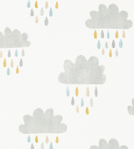 April Showers Wallpaper - Slate / Pickle / Paper Slate / Pickle / Paper