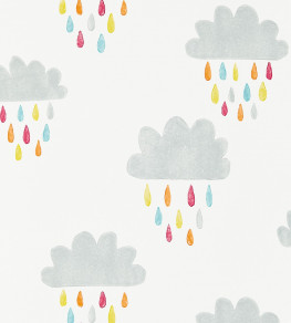 April Showers Wallpaper - Citrus / Lagoon / Poppy Citrus / Lagoon / Poppy