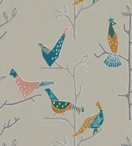 Passaro Wallpaper - Ginger / Teal Ginger / Teal