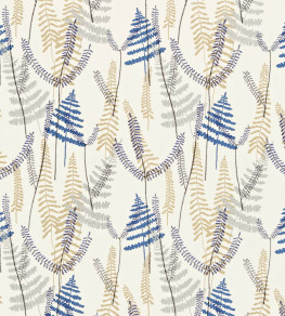 Athyrium Fabric - Chalk / Denim / Biscuit Chalk / Denim / Biscuit