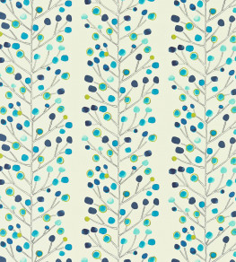 Berry Tree Fabric - Peacock / Powder Blue / Lime / Neutral Peacock / Powder Blue / Lime / Neutral