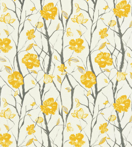 Celandine Fabric - Chalk / Charcoal / Sunflower Chalk / Charcoal / Sunflower