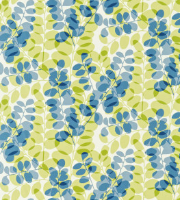 Lunaria Fabric - Chalk / Denim / Lime Chalk / Denim / Lime