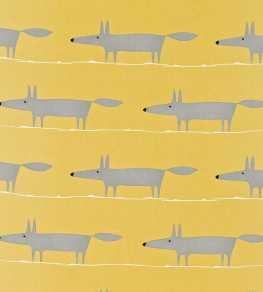 Mr Fox Fabric - Sunflower / Gull / Chalk Sunflower / Gull / Chalk