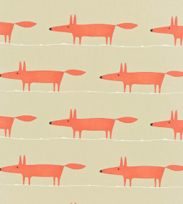 Mr Fox Fabric - Neutral / Paprika Neutral / Paprika