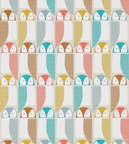 Barnie Owl Wallpaper - Grapefruit / Sunshine / Julep Grapefruit / Sunshine / Julep