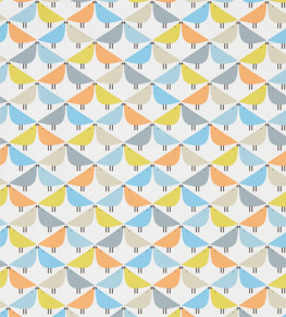 Lintu Wallpaper - Satsuma / Sky / Pebble Satsuma / Sky / Pebble