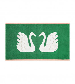 Swim Swam Swan Bath Mat, Mint Leaf Mint Leaf