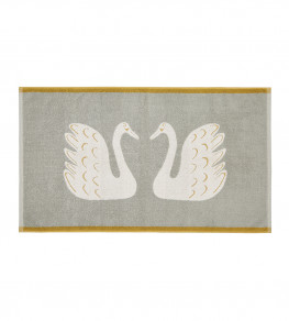 Swim Swam Swan Bath Mat, Pebble Pebble