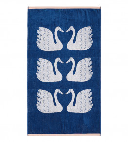 Swim Swam Swan Towel, Denim Denim