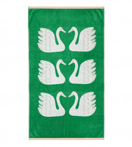 Swim Swam Swan Towel, Mint Leaf Mint Leaf