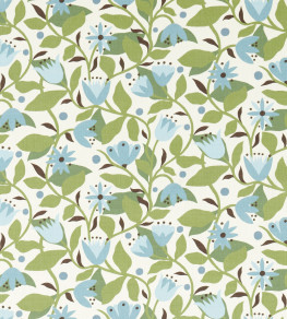 Dancing Daisies Print Fabric - Cornflower Cornflower