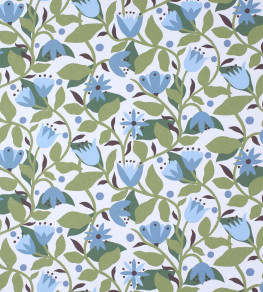 Dancing Daisies Wallpaper - Cornflower Cornflower