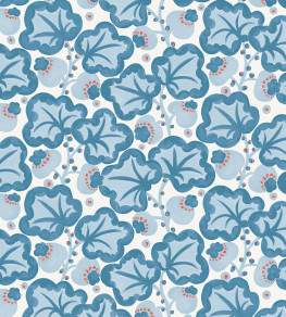 Poppy Pod Fabric - Denim/Chilli Denim/Chilli Poppy Pod Fabric - Denim/Chilli Denim/Chilli