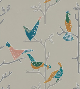 Passaro Wallpaper - Ginger / Teal Ginger / Teal