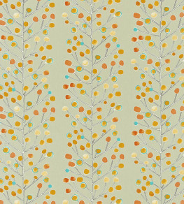 Berry Tree Fabric - Neutral / Tangerine / Powder Blue / Lemon Neutral / Tangerine / Powder Blue / Lemon
