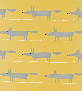 Mr Fox Fabric - Sunflower / Gull / Chalk Sunflower / Gull / Chalk