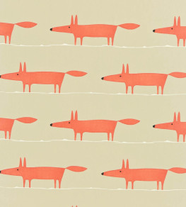 Mr Fox Fabric - Neutral / Paprika Neutral / Paprika