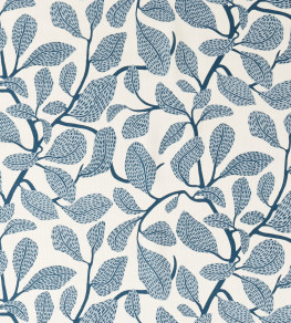 Sweet Bay Print Fabric - Indigo Indigo